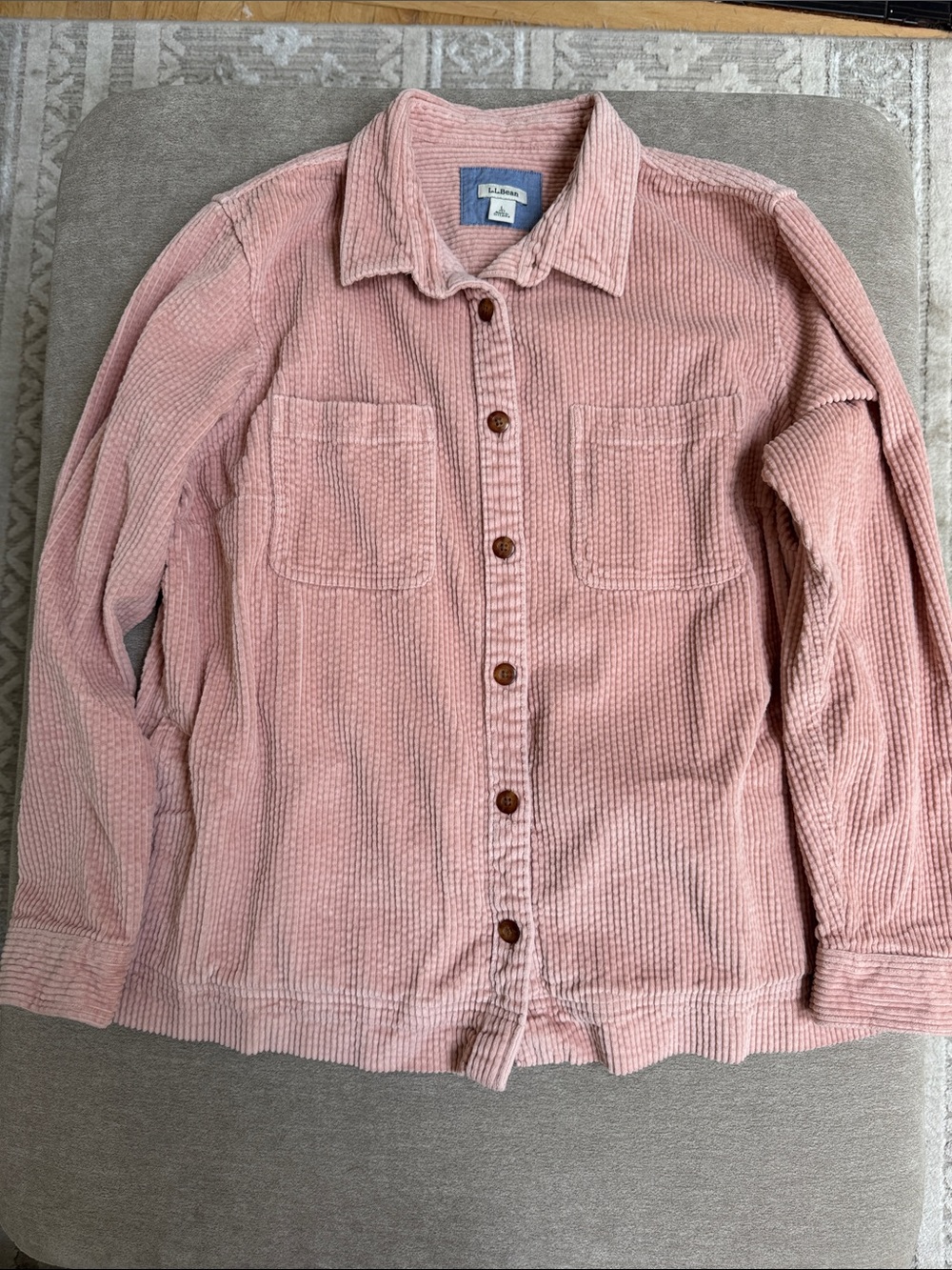 L.L. Bean Pink Corduroy Relaxed Shirt